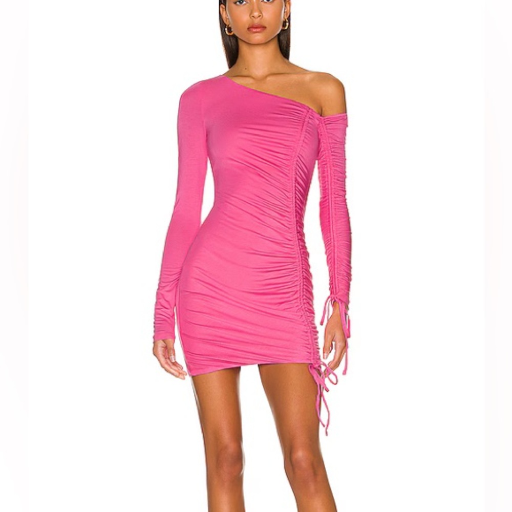 Camila Coelho Vibrant Pink Off-Shoulder Dress